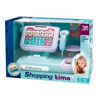   Детска касова машина с звукови и светлинни ефекти - Синьо-Лилава