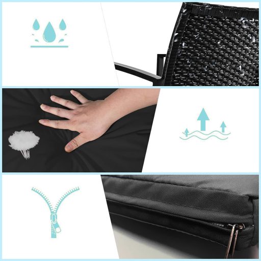 Комплект мебели за двама с ратанов ефект за открито с кафе маса