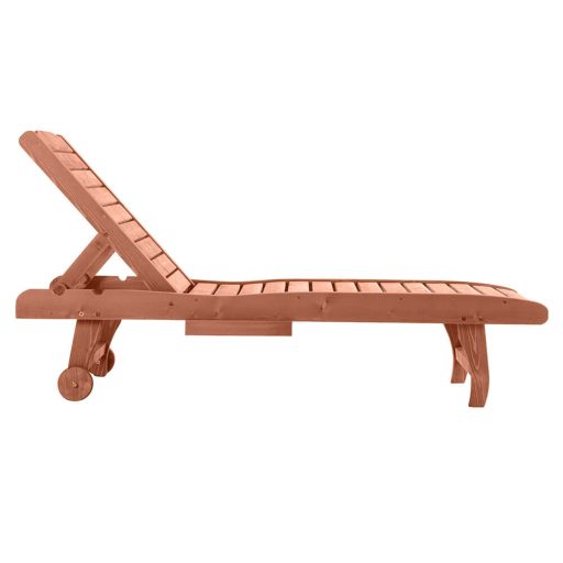 Регулируем шезлонг от дърво за открито с място за съхранение