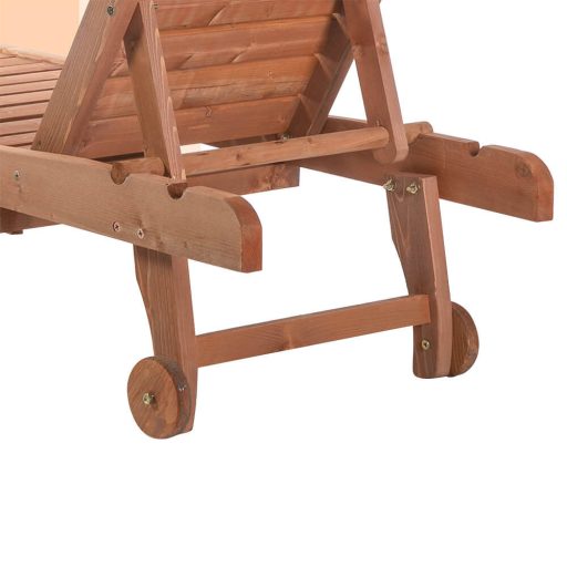 Регулируем шезлонг от дърво за открито с място за съхранение