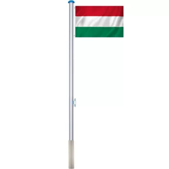   Регулируем флагшток от алуминий с двустранно знаме 90x150 см (225-650 см)
