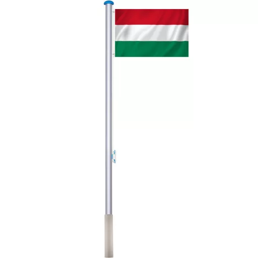 Регулируем флагшток от алуминий с двустранно знаме 90x150 см (225-650 см)