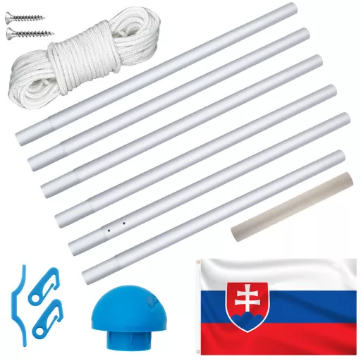 Регулируем флагшток от алуминий с двустранно знаме 90x150 см (225-650 см)