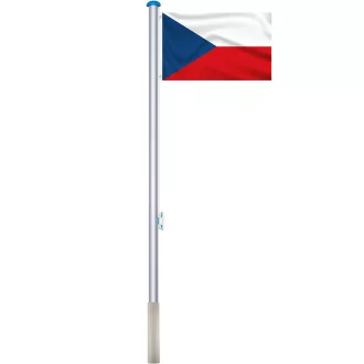   Регулируем флагшток от алуминий с двустранно знаме 90x150 см (225-650 см)