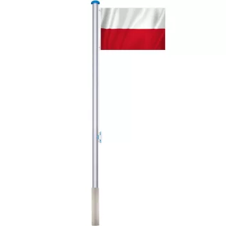   Регулируем флагшток от алуминий с двустранно знаме 90x150 см