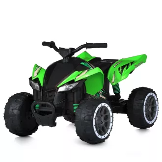   12V електрически квадроцикл за деца, зелен, безопасна скорост 2-4 км/ч, капацитет 30 кг