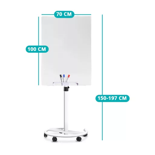 Мобилна магнитна дъска за флипчарт - 70x100 см, регулируема височина