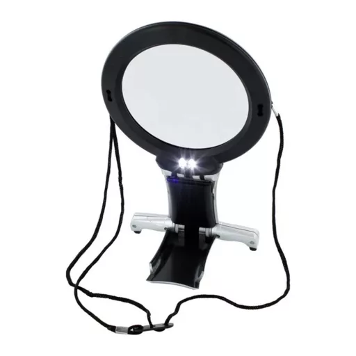 Лупа без ръце с LED светлина, 2x/6x лещи, колан за врата
