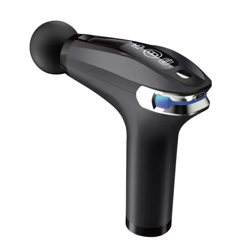 LED дисплей масажен пистолет с 4 сменяеми глави, ергономичен дизайн, USB-C зареждане