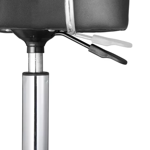 Ергономичен черен козметичен стол с регулируема височина и облегалка