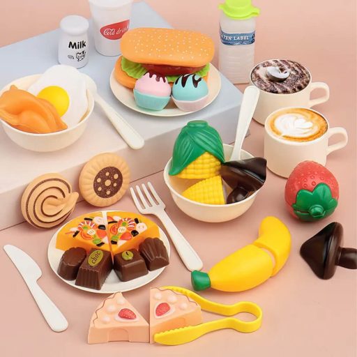 Розов комплект за игра в кухня с аксесоари - Интерактивно готвене за деца