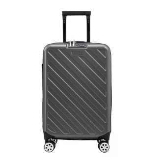   Сгъваем тъмен сив куфар, 36L капацитет, PC+ABS материал, алуминиева дръжка, 5 см колела