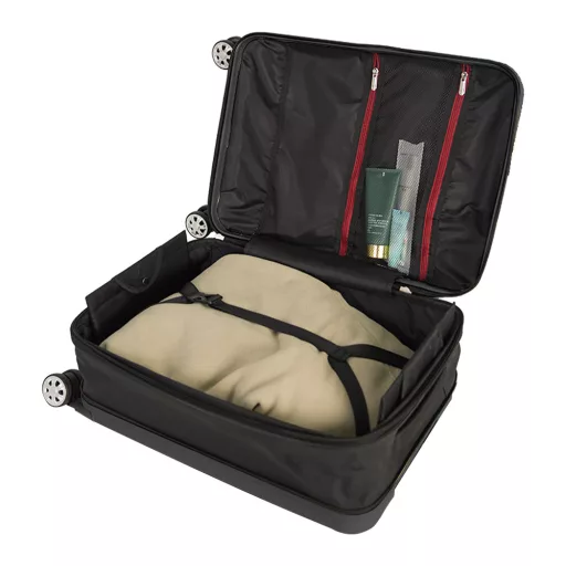 Сгъваем тъмен сив куфар, 36L капацитет, PC+ABS материал, алуминиева дръжка, 5 см колела