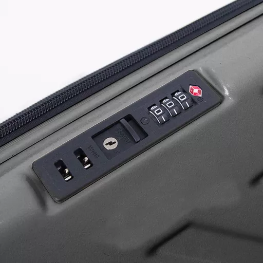 Сгъваем тъмен сив куфар, 36L капацитет, PC+ABS материал, алуминиева дръжка, 5 см колела