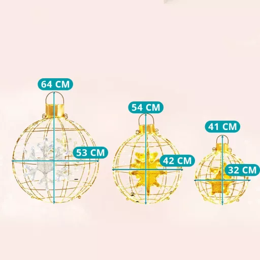 Комплект коледни глобуси с LED светлини, 732 броя