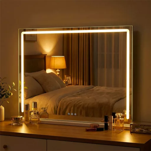 Холивудско LED козметично огледало 80x14x62,5 см
