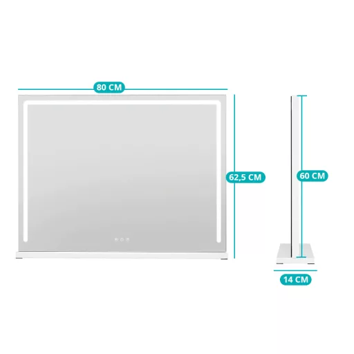 Холивудско LED козметично огледало 80x14x62,5 см