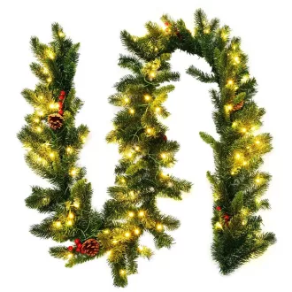   Коледна гирлянда с 100 топли LED светлини, 2.7м