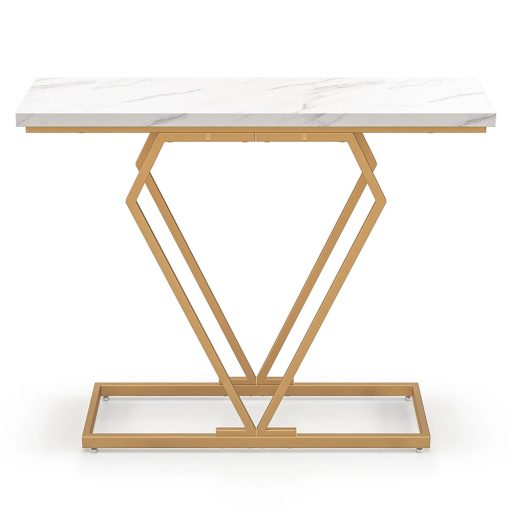 Маса с форма на диамант с плот от изкуствен мрамор