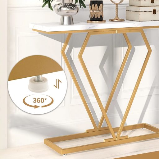 Маса с форма на диамант с плот от изкуствен мрамор