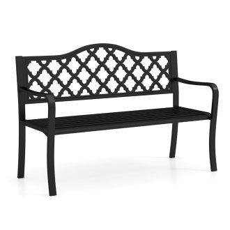   Градинска пейка с декоративна решетка