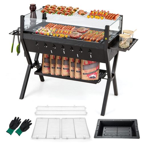 Въглищен грил с решетки