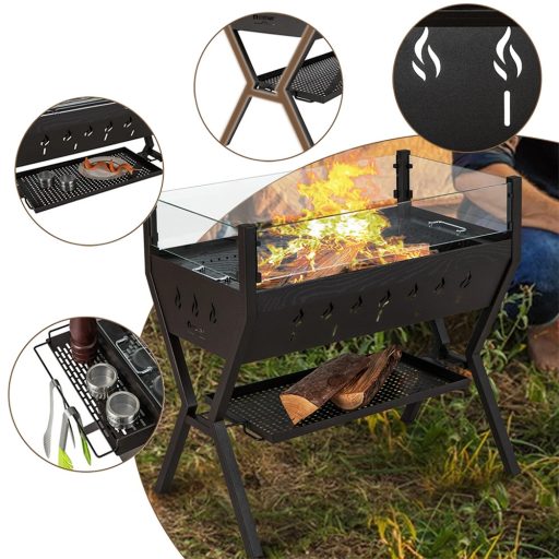 Въглищен грил с решетки