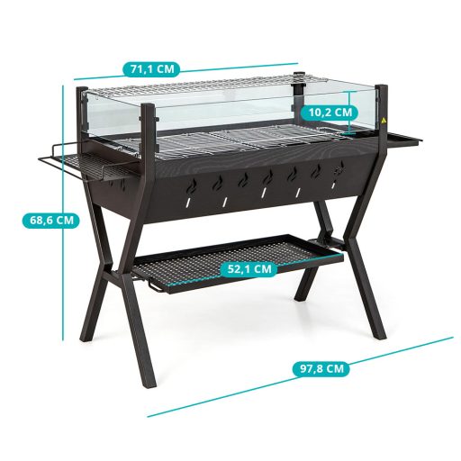 Въглищен грил с решетки
