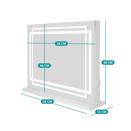 LED огледало за грим 58 x 12 x 48 см