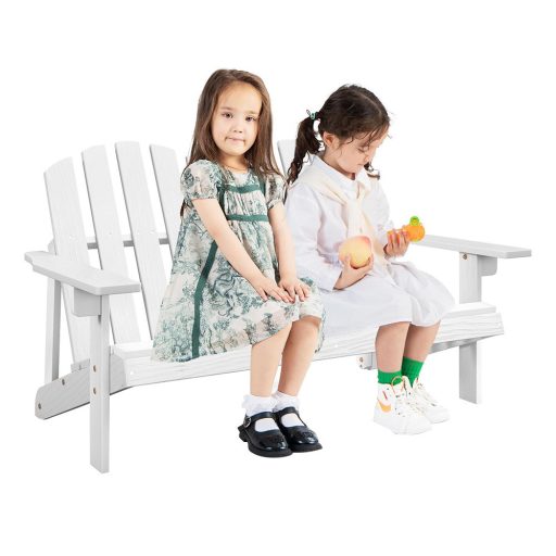 Дървено кресло Adirondack за деца за 2-ма, бяло