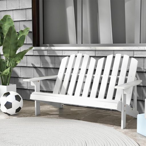 Дървено кресло Adirondack за деца за 2-ма, бяло