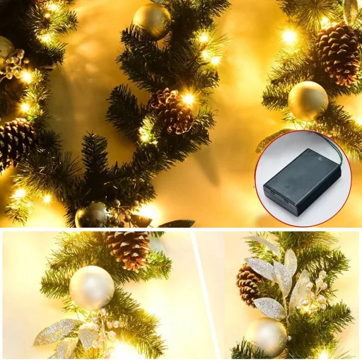 Коледна гирлянда, 50 топли LED светлини 2.7м