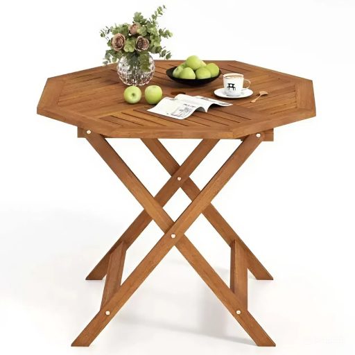 Осемстенен малък дървен маса