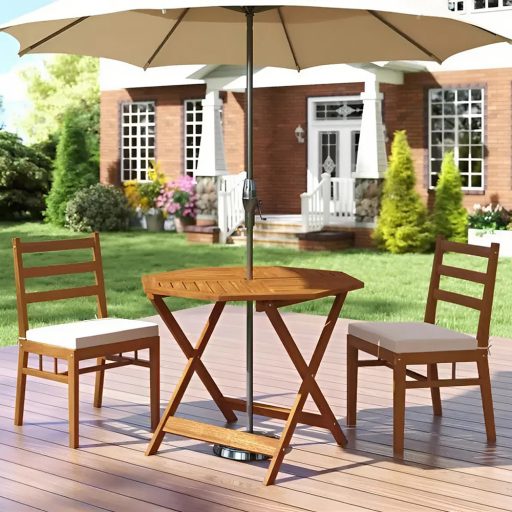 Осемстенен малък дървен маса