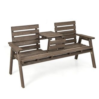   Градинска пейка с падаща масичка в средата