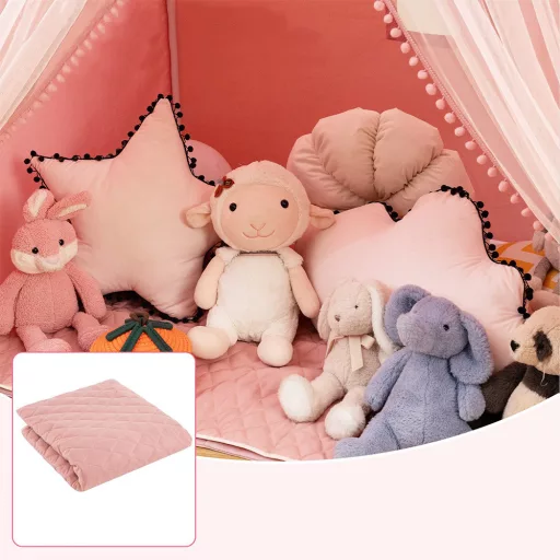 Играчка палатка с звезди, розова