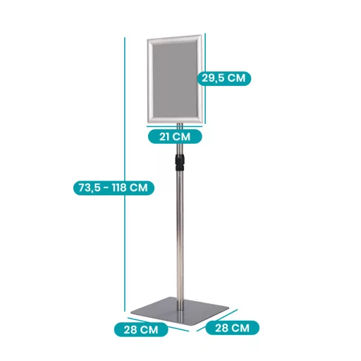 Информационен стенд 33x24 см, Сребрист