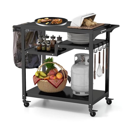 Преместваема триетажна грил количка