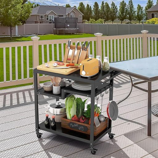 Преместваема триетажна грил количка