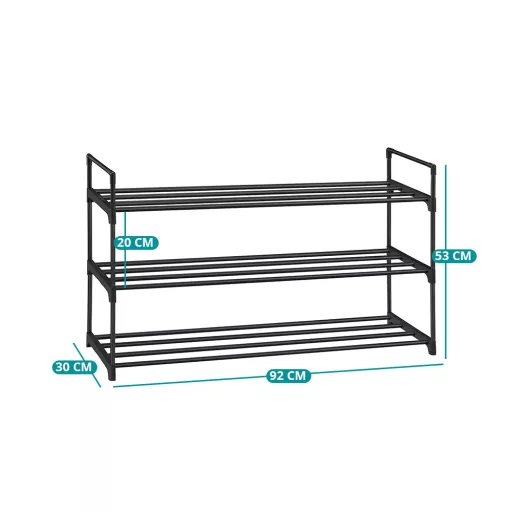 3-етажна метална стойка за обувки 2бр 92x30x54см