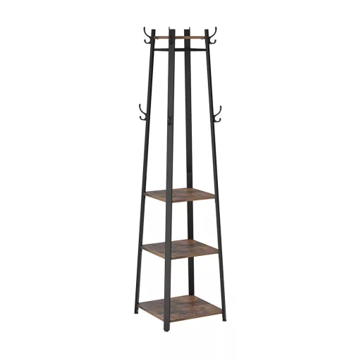 Държач за палта с рафтове 43x43x180см